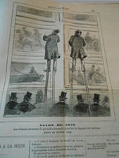 Caricature 1879 - Les Echasses pour lire la légendes des tableaux