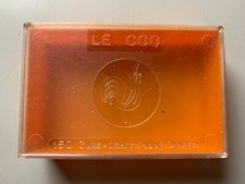 BOITE PLASTIQUE VINTAGE - ORANGE - LE COQ - CURE DENTS