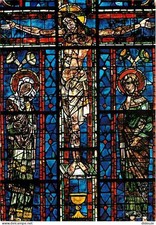 Art - Vitraux Religieux - Reims - Basilique St Remi - Vitrail Central de la Gale