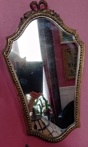 Ancien miroir ovale mural - ancien,