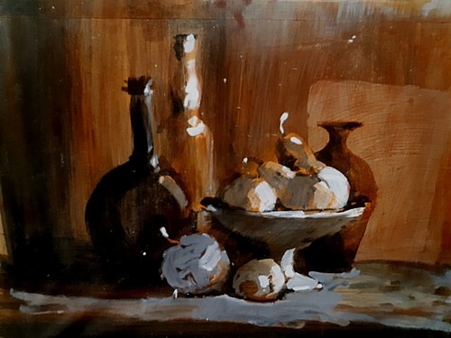 Peinture huile nature morte