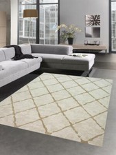 Tapis de salon de style scandinave motif losange en beige