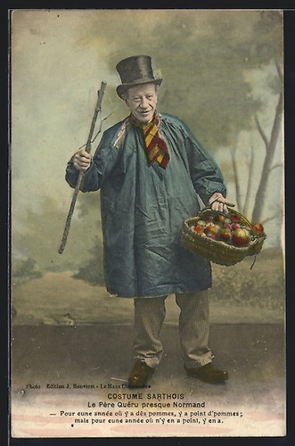 Cpa costume sarthois père - le,