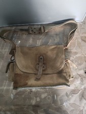 ancien Sac musette militaria  ww2 tissu toile kaki militaire armée Jus Normandie