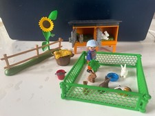 Playmobil  5123  Enclos à lapins et enfant ferme campagne tournesol clapiers