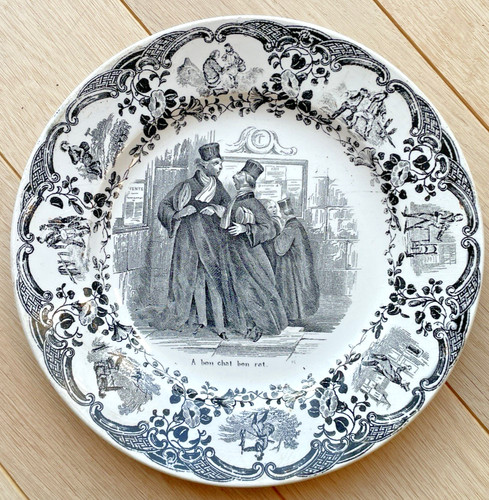 Assiette parlante faïence - , de