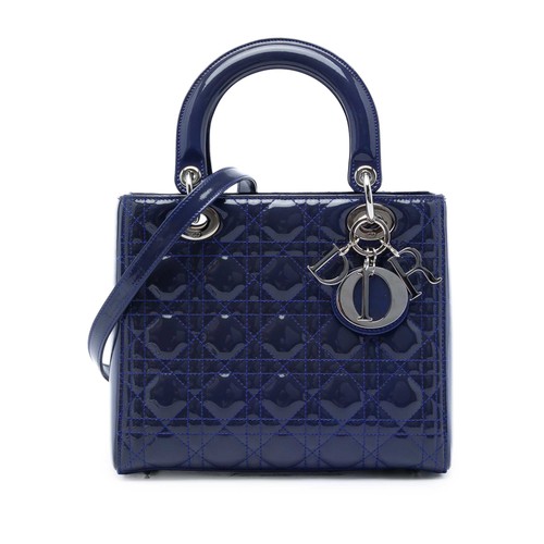 Dior medium cuir verni - cuir, cannage
