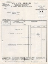 1935 ATELIERS SEIGNOL A NEUILLY SUR SEINE - M. RIGOLLET A AUMBERIEU