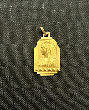 Ancienne Médaille Religieuse en Plaqué Or Vierge Marie