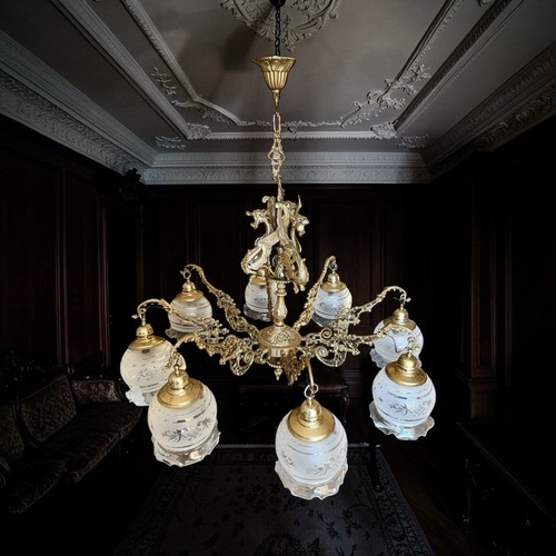 Lustre ancien étain avec - lustre,