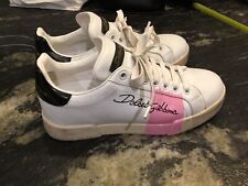 Tres belle et authentique baskets cuir blanche rose Dolce & Gabbana 36 tbe