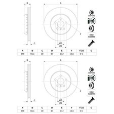 2X BOSCH Disques de Frein 348mm Ventilé Disque en Deux Parties Avant Pour