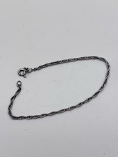 Bracelet Gourmette Argent Massif Ancien vintage 17cm #A17