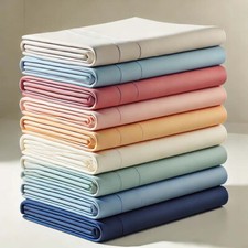 Lot de 3 Draps Housses 140x190 cm Coton 57Fils-M²  Bonnet de 20 a 23 cm