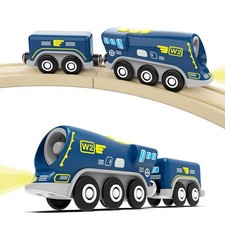 Train à Piles pour Chemin de Fer en Bois, Electrique Train de Locomotives Son...