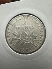 2 France Semeuse 1898 Flan Mat Argent