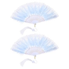 2 pcs éventail pliant vintage
