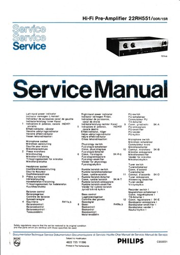 Service manuel instructions - service, d'instructions