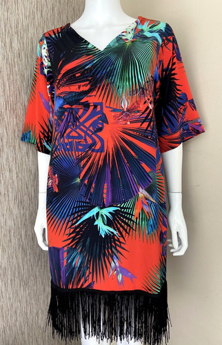 Biba franges kimono robe - franges,