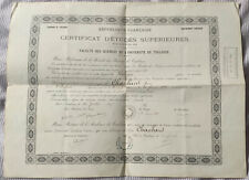 1897 Diplome de GÉOLOGIE Université de Toulouse Géologue