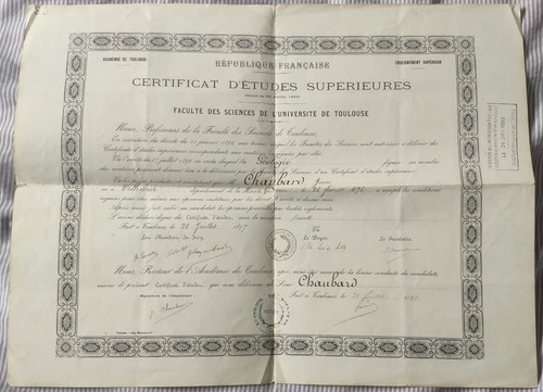 1897 diplome géologie - diplome,