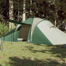 Tente de Camping 6 Personnes Auvent Abri Randonnée Vert Imperméable vidaXL