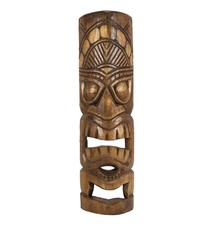 Masque Tiki 50cm en Bois Sculpté - Décoration Exot