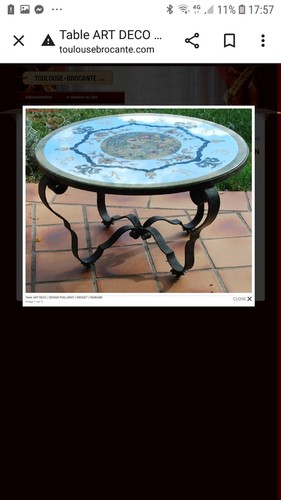 Table basse fer forgé - fer, verre