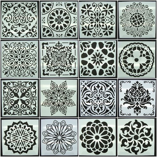 Pochoir mandala fleur - ou, ou