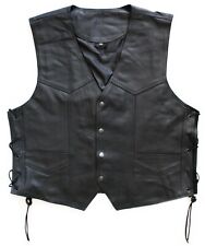 Modeka Gilet en Cuir 1653 M Biker Chopper Moto Gilet Lacé