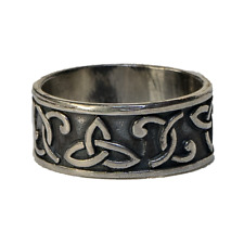 Bague Triskele Celtique Trinity En Métal Argent 925 Biker Viking Gothique P - Z.
