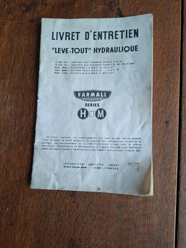 Livret entretien tracteur - livret,