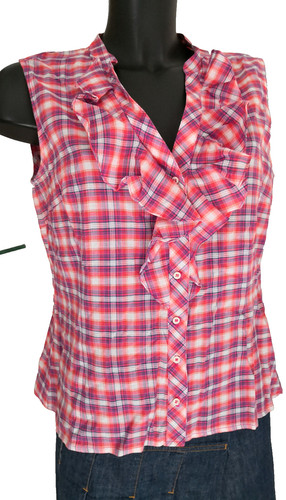 Chemisier femme rouge et - 1.2.3,