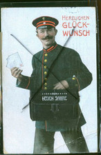 ALLEMAND HERZLICHEN GLUCK WUNSCH CARTE SYSTEME EVEC DES VUES DANS LA SACOCHE