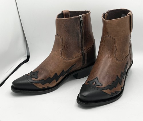 Bottes basses cuir western - en,