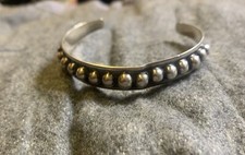 Ancien Bracelet Torque D Enfant Argent Massif 925 De Style Aztèque Du Mexique