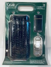 IDC Black Leather 3 Cigar Case