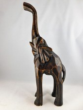 STATUE SCULPTURE ANIMALIERE  ELEPHANT EN BOIS HAUT 35CM WOOD DECO ETHNIQUE