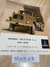 Magirus-Deutz 156 D14AK 4x4 benne caractéristique prospectus camion poids lourd