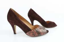 ANDRE Escarpins Daim et Cuir Marron T 37 Bon état