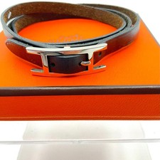 Bracelet long Hermès en cuir
