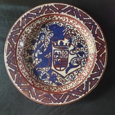 Grand Plat Céramique Hispano Mauresque Diam 38cm Manises
