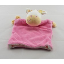 Doudou plat vache girafe rose