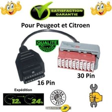 ADAPTATEUR CABLE DIAGNOSTIC 30 BROCHES OBD2 COMPATIBLE  PEUGEOT CITROEN