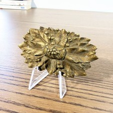 Ornement ancien en bronze doré – Feuillage décoratif XIXe, applique murale