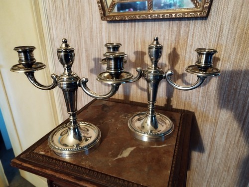 Paire chandeliers bronze - paire, en