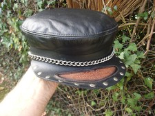 AUTHENTIQUE CASQUETTE HARLEY DAVIDSON EN CUIR     MAD USA    MODELE RETRO