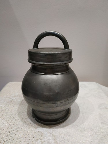 Pot sel étain ancien - pot,
