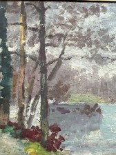 Tableau Huile sur Panneau HSP Vers 1900 Tarn A Localiser Paysage N 5