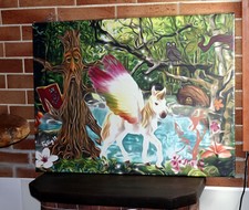 tableau n°/s licorne fantaisie magie Conte de fées Unicorn Fantasy Magic 60x80cm